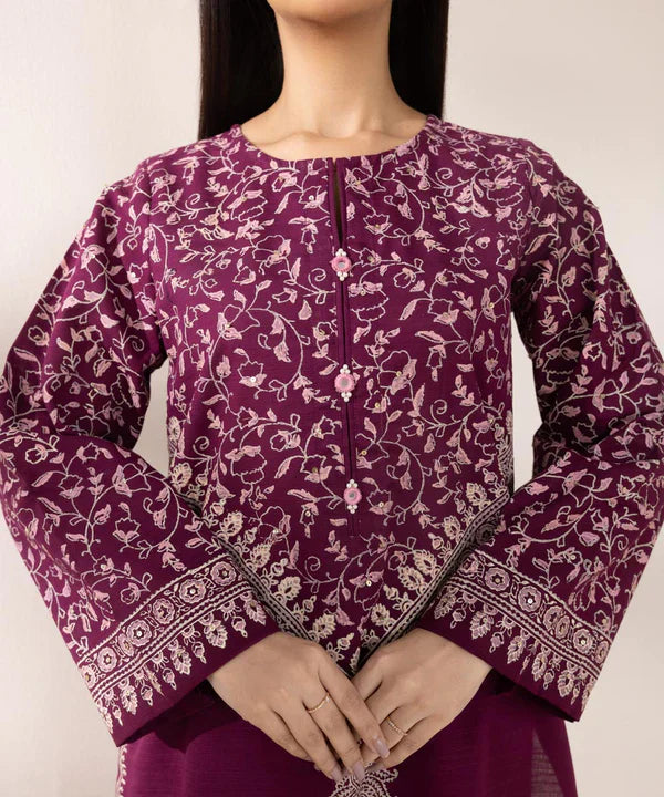 Block Printed Khaddar Shirt
