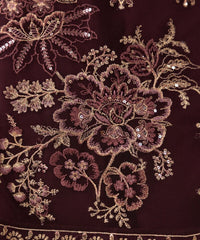 3 Piece - Embroidered Net Suit