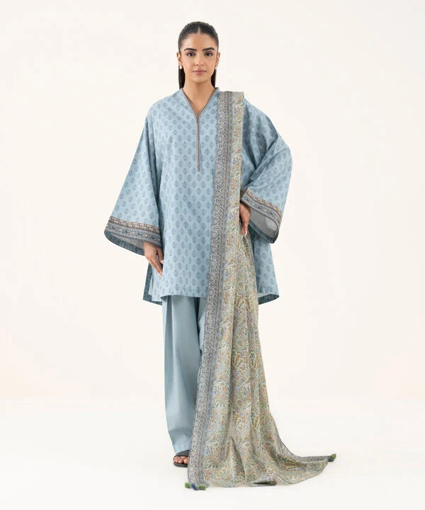 3 Piece - Printed Cotton Suit