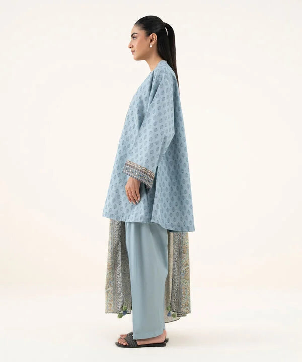 3 Piece - Printed Cotton Suit