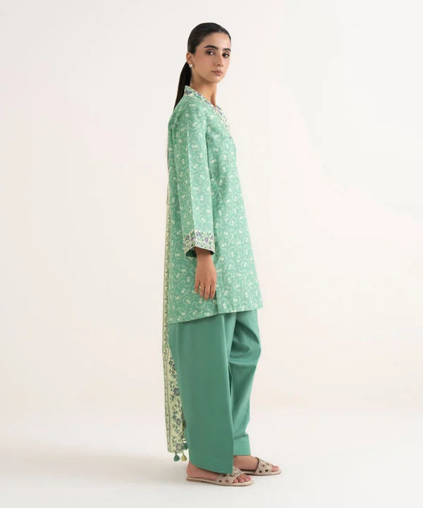 3 Piece - Printed Cotton Suit