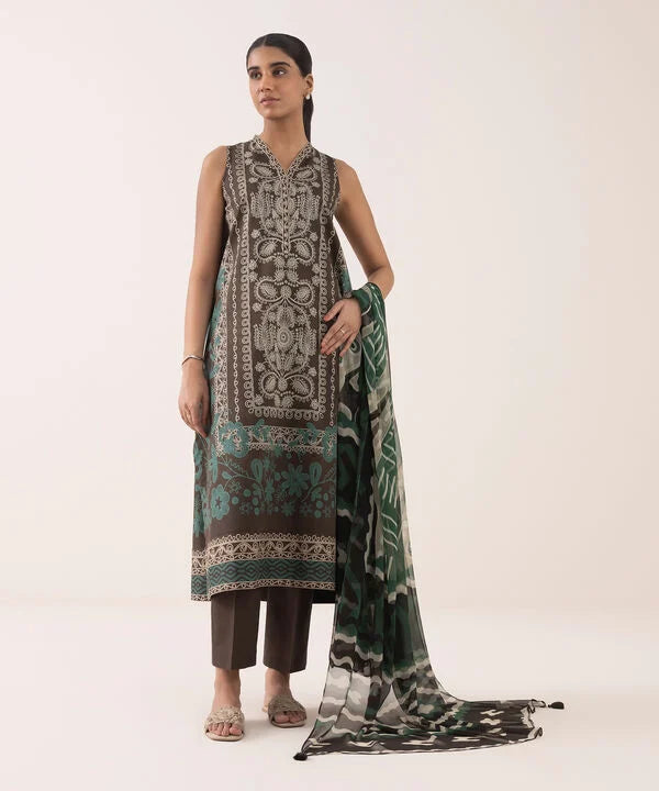 3 Piece - Printed Lawn Suit
