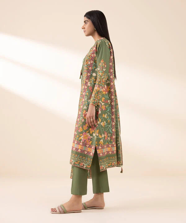 3 Piece - Printed Zari Lawn Suit