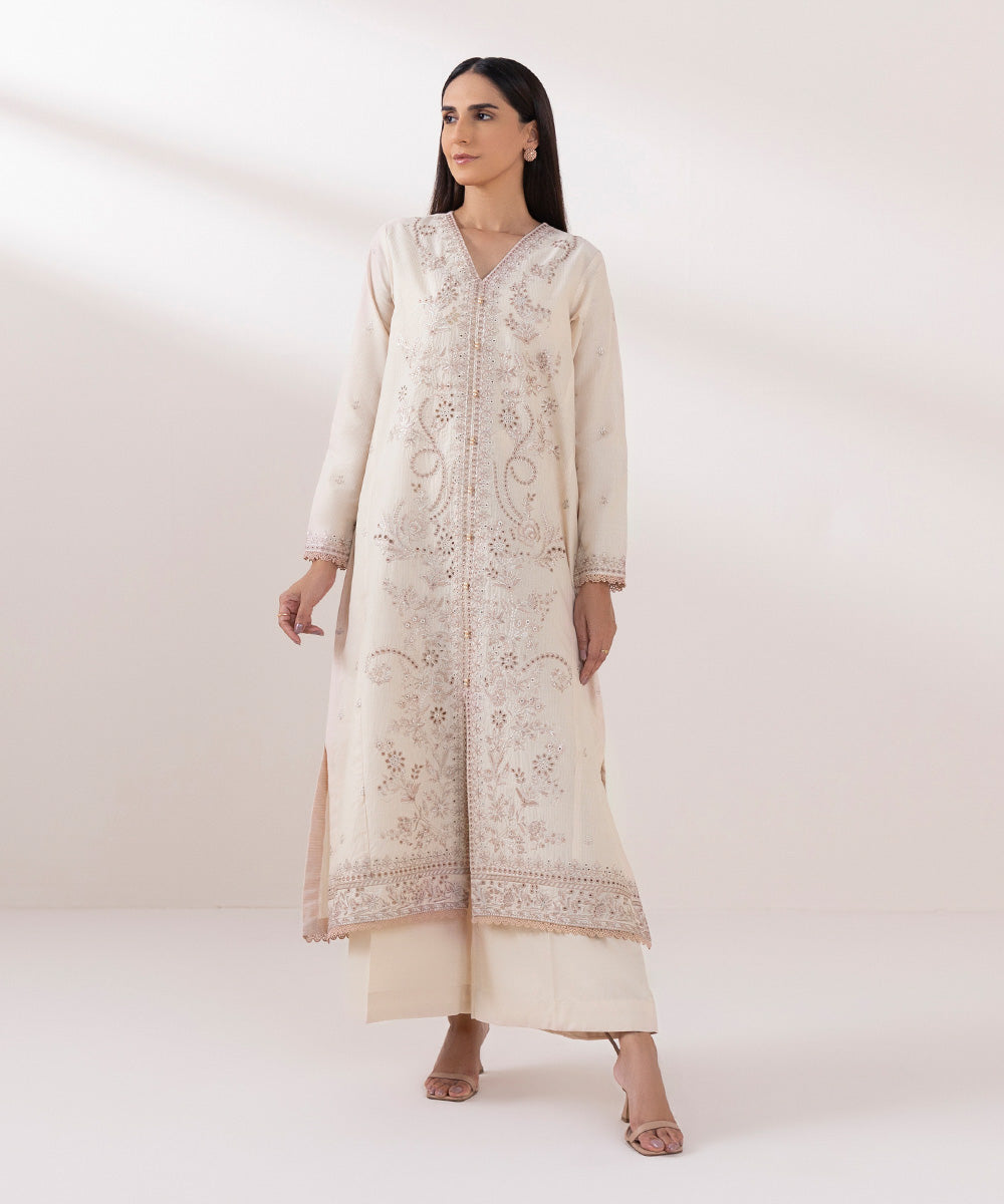 Embroidered Zari Lawn Shirt