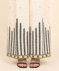 Printed Khaddar Straight Pants