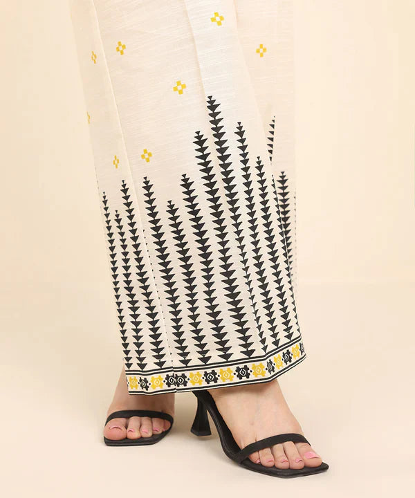 Printed Khaddar Straight Pants