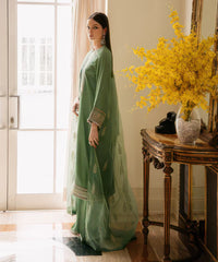 3 Piece - Embroidered Raw Silk Suit