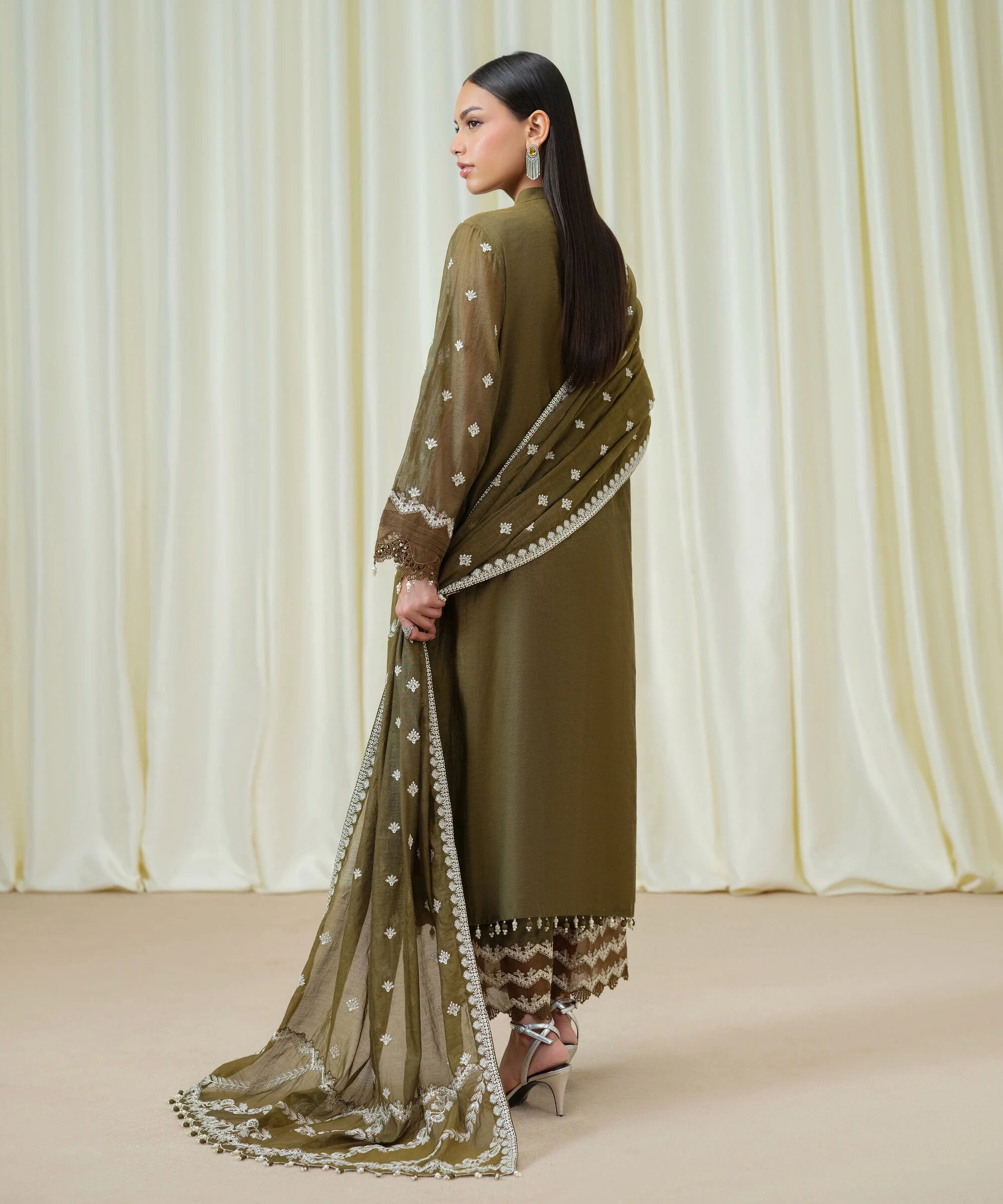 3 Piece - Embroidered Muslin Suit