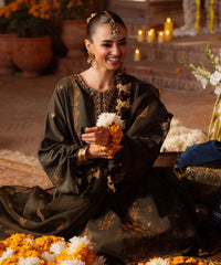 3 Piece - Embroidered Raw Silk Suit