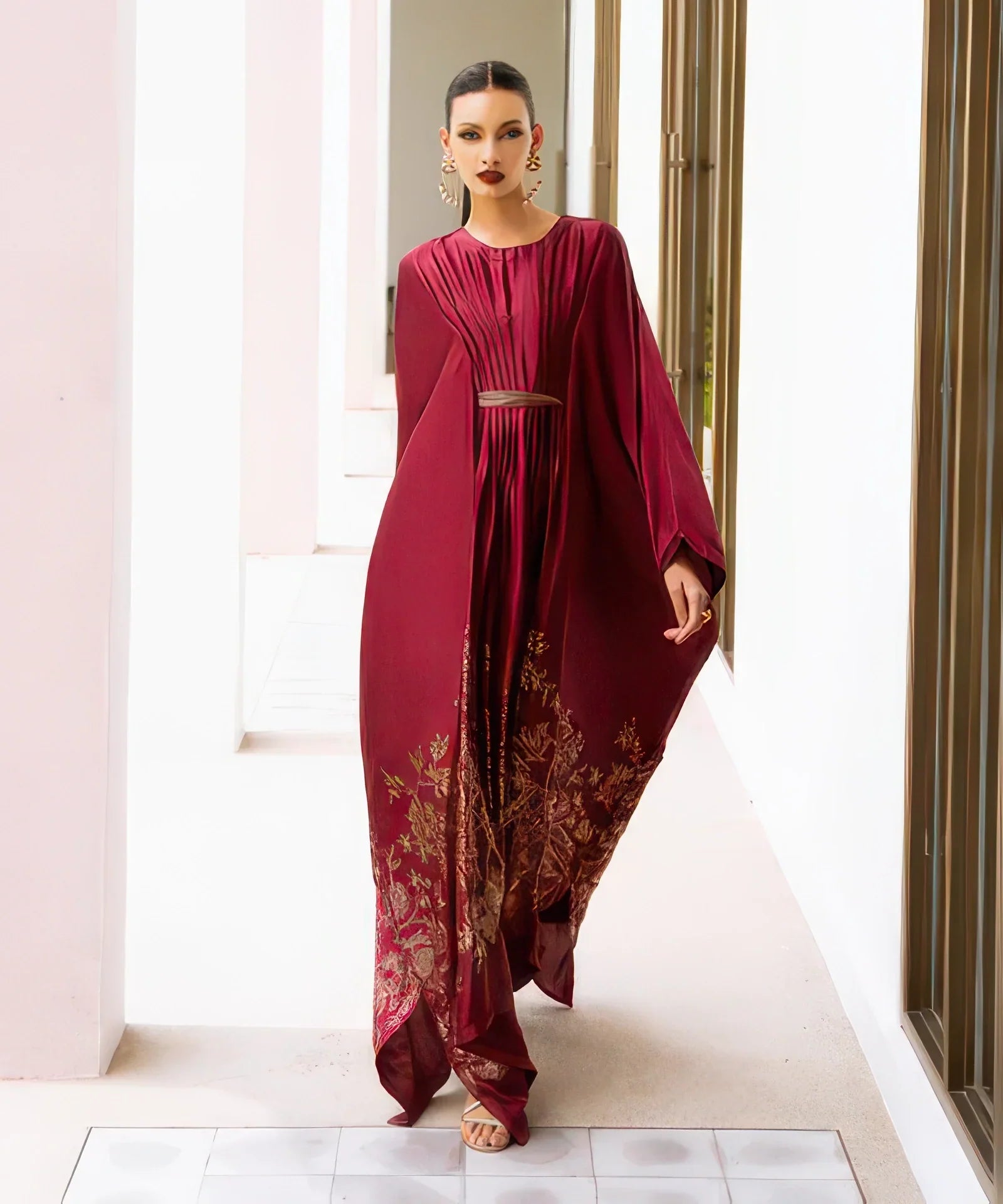 Embellished Silk Kaftan