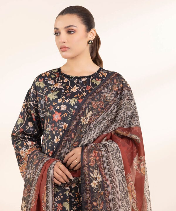 3 Piece - Embellished Silk Suit