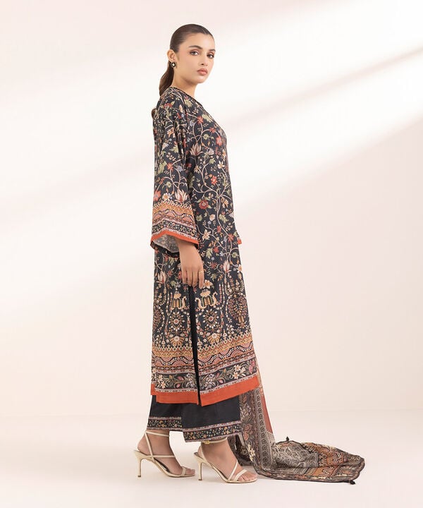 3 Piece - Embellished Silk Suit