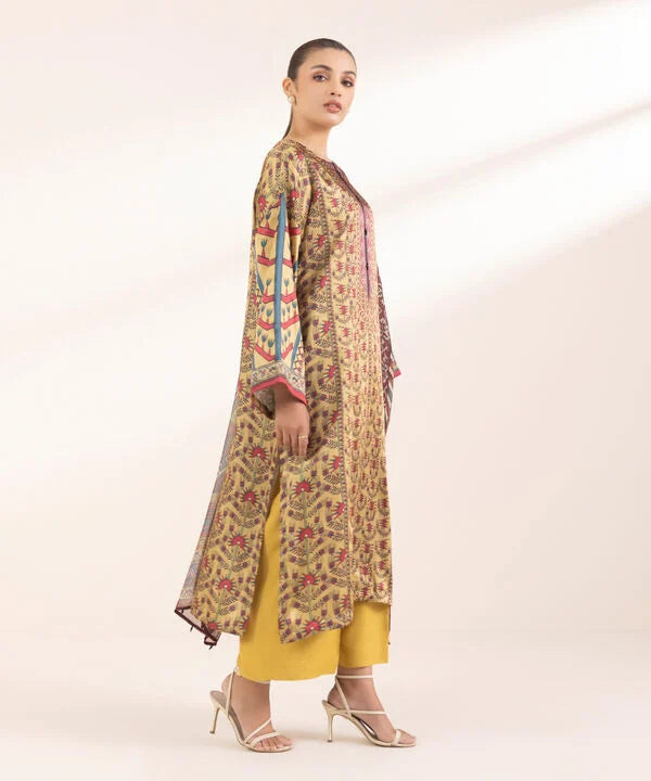 3 Piece - Embellished Silk Suit