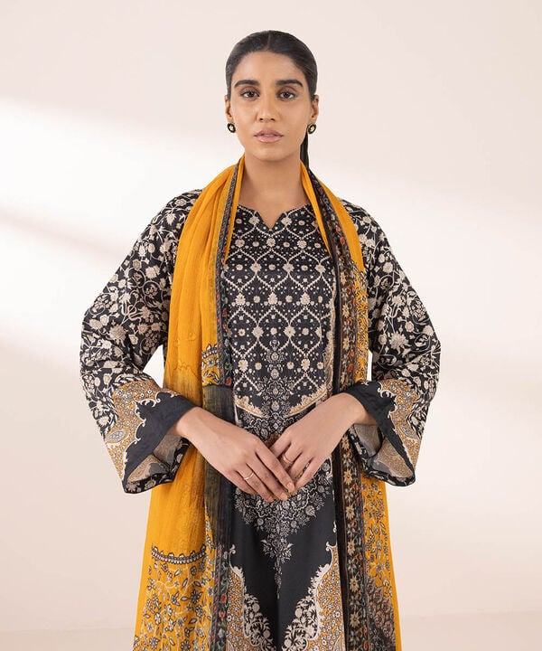 3 Piece - Embellished Silk Suit