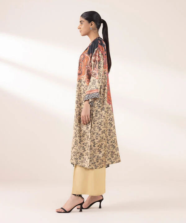 3 Piece - Printed Silk Suit