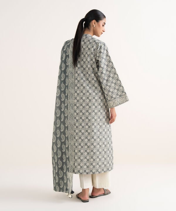 2 Piece - Printed Cotton Suit