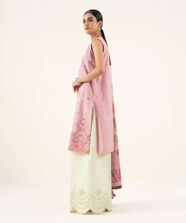 2 Piece - Embroidered Khaddar Suit