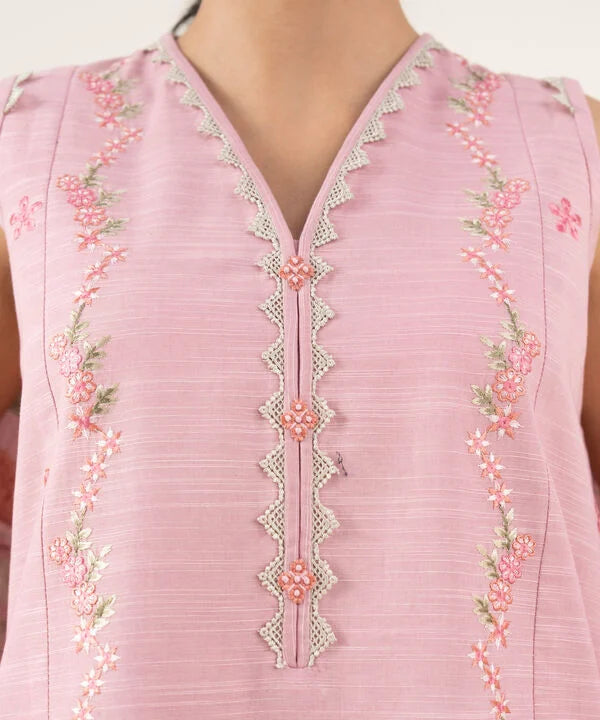 2 Piece - Embroidered Khaddar Suit