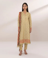 3 Piece - Embroidered Dobby Suit