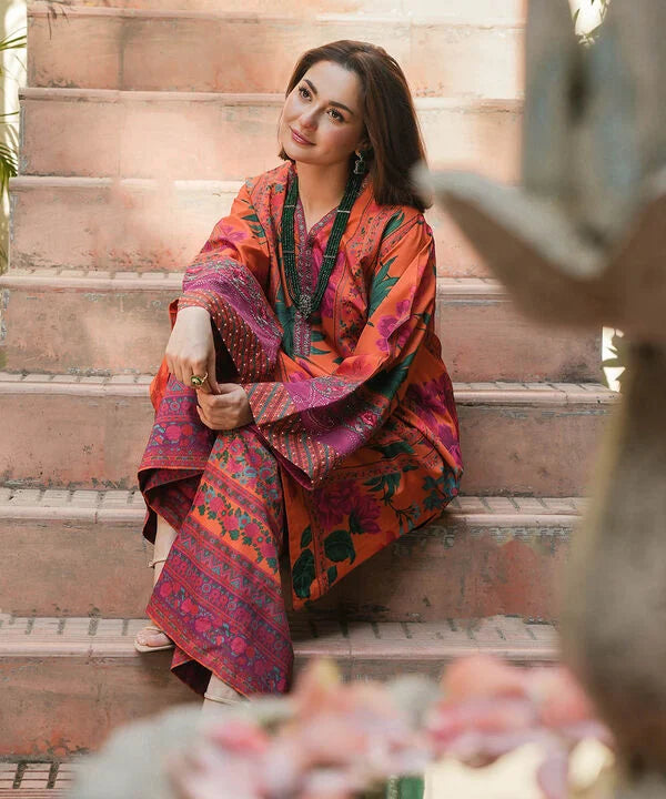 2 Piece - Embroidered Silk Suit