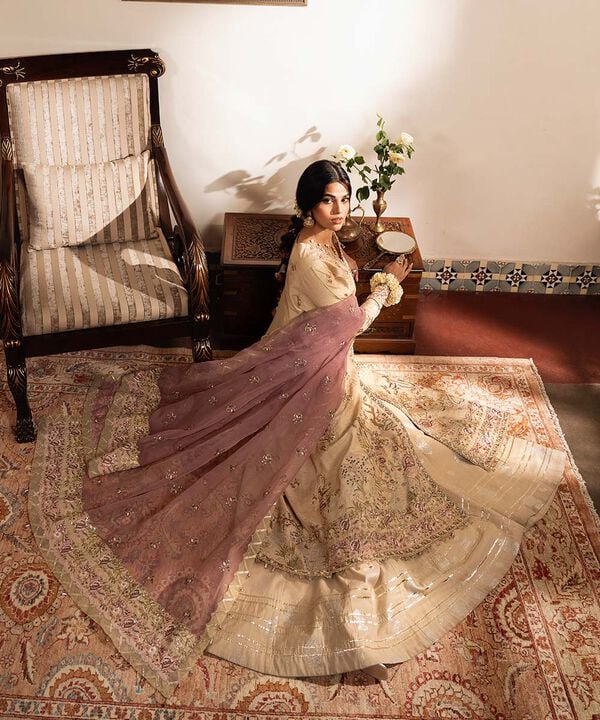 3 Piece - Embroidered Raw Silk Suit