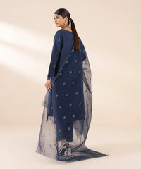 3 Piece - Embroidered Raw Silk Suit