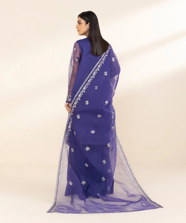 3 Piece - Embroidered Organza Suit