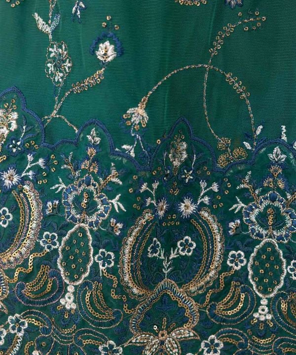 3 Piece - Embroidered Net Suit