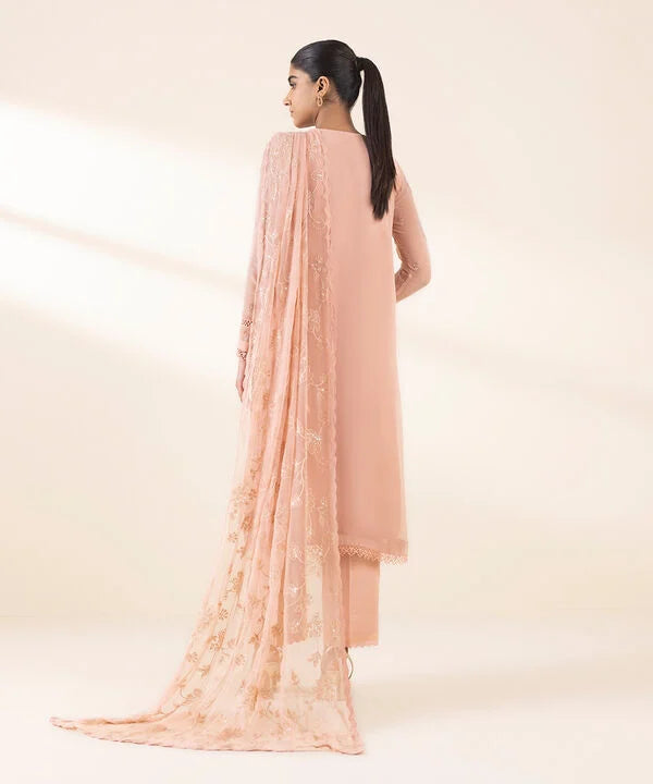 3 Piece - Embroidered Chiffon Suit