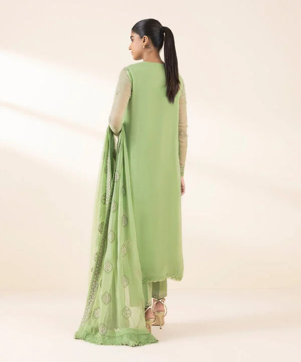 3 Piece - Embroidered Chiffon Suit
