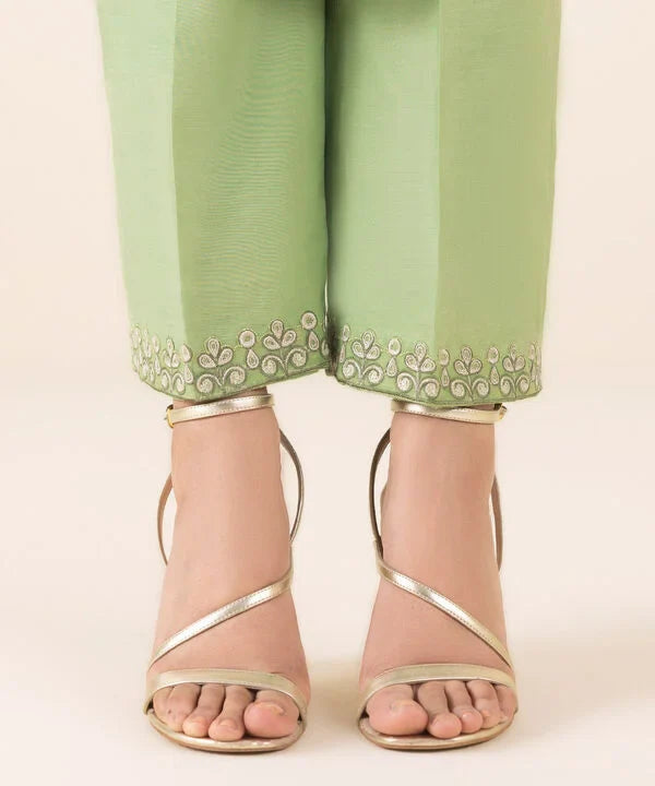 3 Piece - Embroidered Chiffon Suit