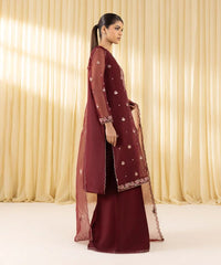 3 Piece - Embroidered Organza Suit