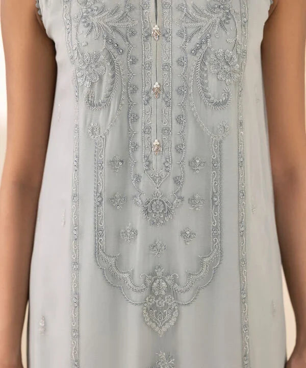 3 Piece - Embroidered Chiffon Suit