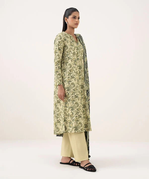 3 Piece - Printed Cotton Suit