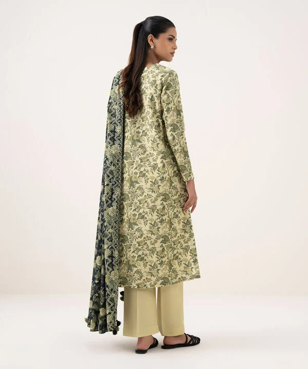 3 Piece - Printed Cotton Suit