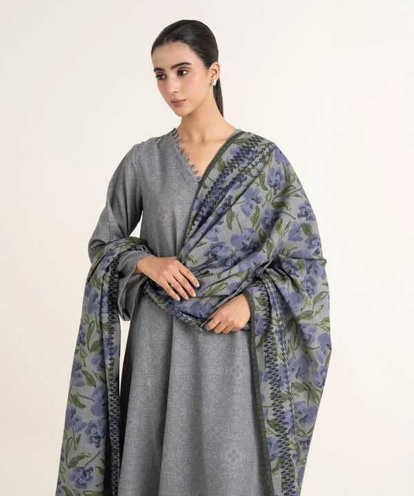 3 Piece - Printed Light Khaddar Suit