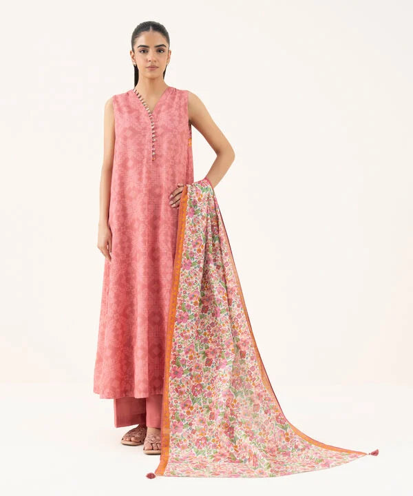 3 Piece - Printed Light Khaddar Suit