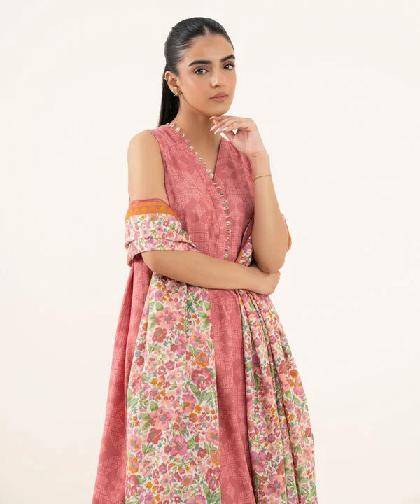 3 Piece - Printed Light Khaddar Suit