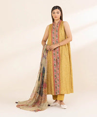 3 Piece - Embroidered Net Suit