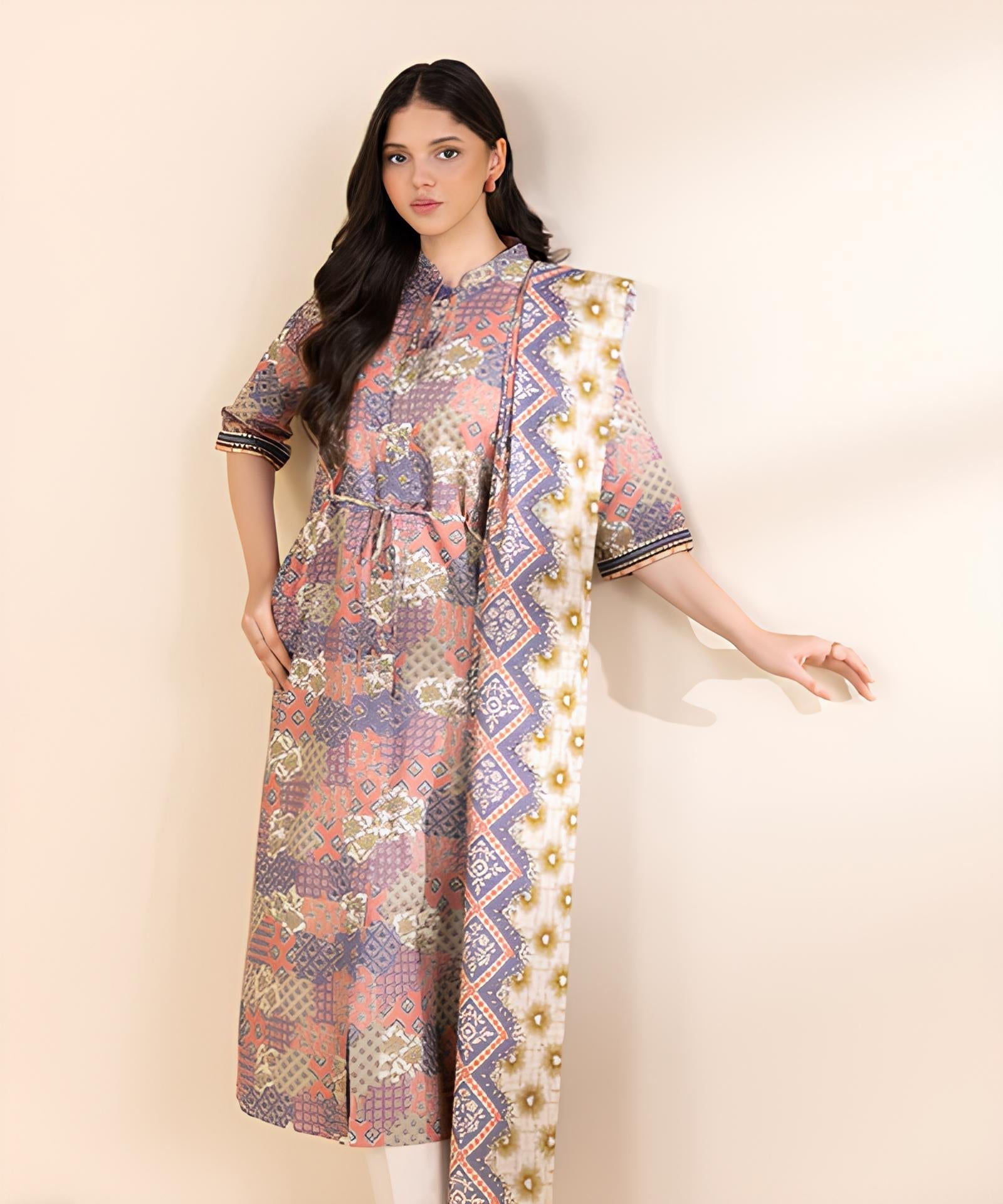 3 Piece - Printed Light Khaddar Suit