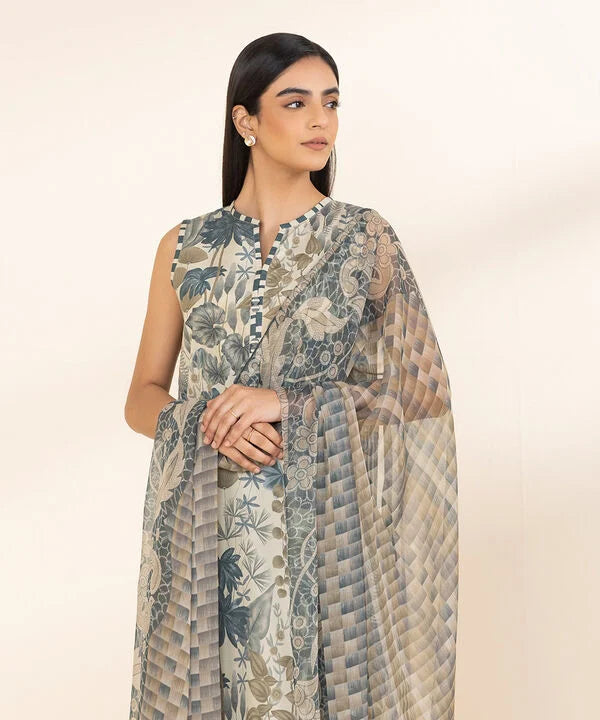 3 Piece - Printed Lawn Suit