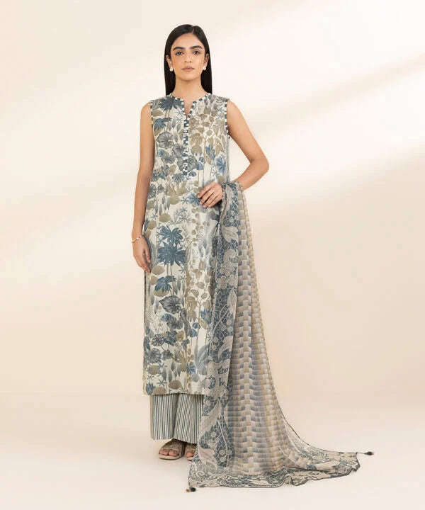 3 Piece - Printed Lawn Suit