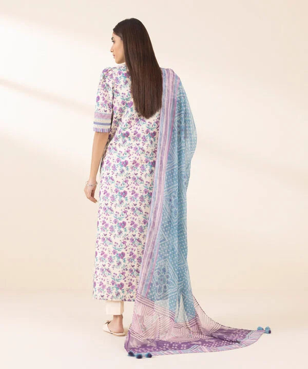 3 Piece - Printed Cotton Suit