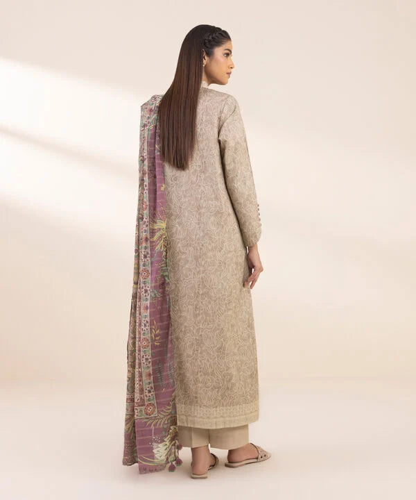 3 Piece - Printed Zari Lawn Suit