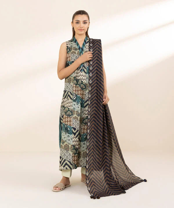 3 Piece - Printed Lawn Suit