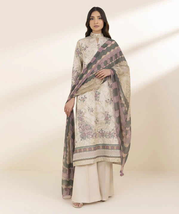 3 Piece - Printed Lawn Suit