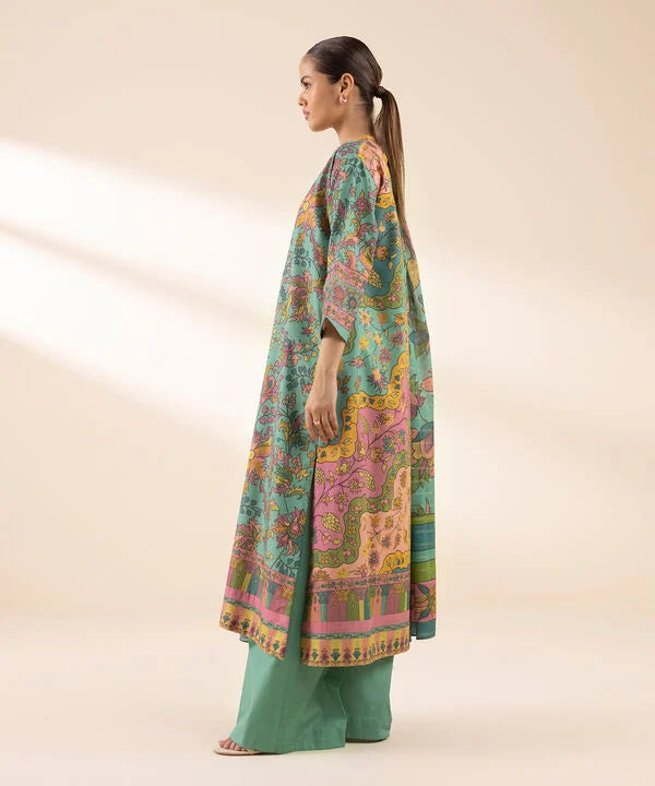 3 Piece - Printed Zari Lawn Suit