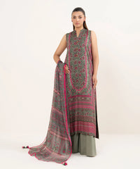 3 Piece - Printed Light Linen Suit