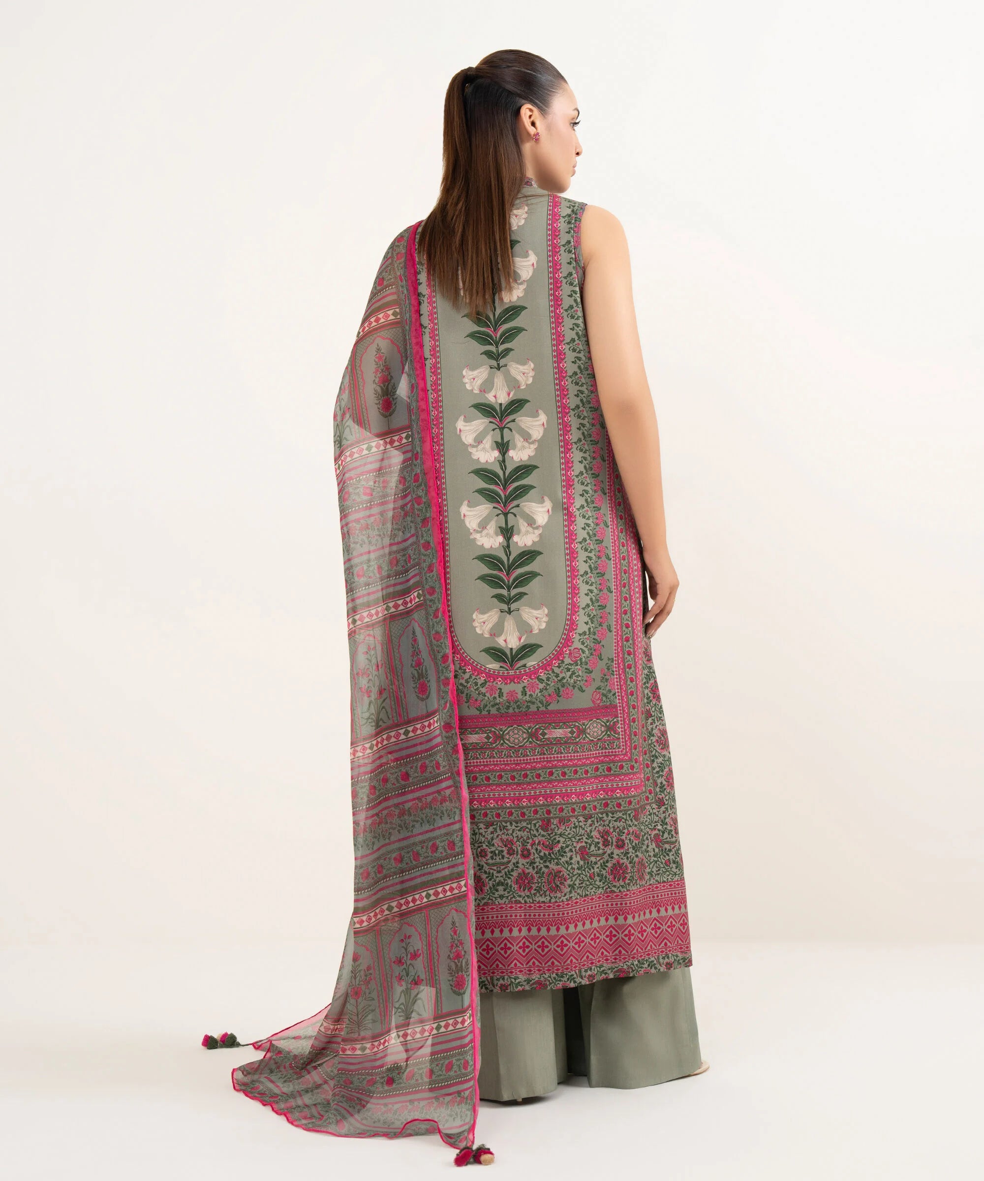 3 Piece - Printed Light Linen Suit