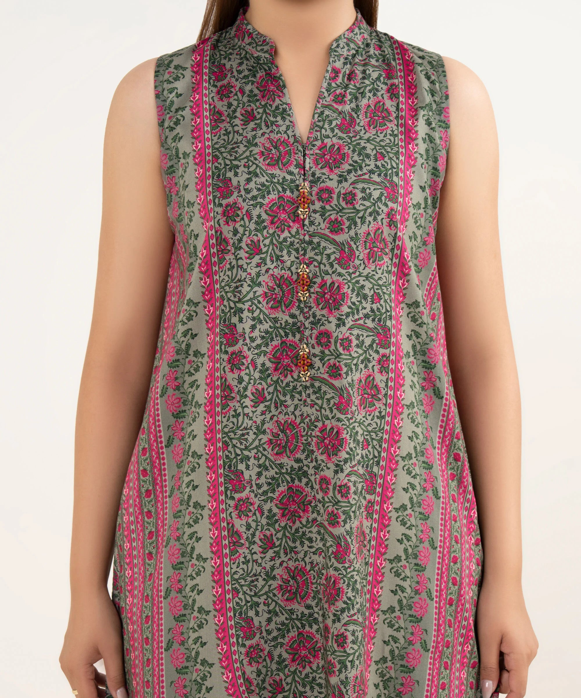 3 Piece - Printed Light Linen Suit